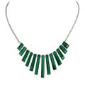 Eternal Collection Idaho Green Malachite Graduated Fan Sterling Silver Necklace 46 Green