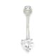 14ct White Gold CZ Cubic Zirconia Simulated Diamond 14 Gauge Love Heart Shaped Body Jewelry Belly Ring Measures 22x6mm Jewelry Gifts for Women