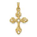 14ct Yellow Gold Solid Polished Irish Claddagh Celtic Trinity Knot Religious Faith Cross Pendant Necklace Measures 33mm long Jewelry Gifts for Women