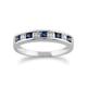 Gemondo Sapphire Ring, 9ct White Gold 0.44ct Light Blue Sapphire & Diamond Half Eternity Ring