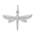 925 Sterling Silver Polished Flat back CZ Cubic Zirconia Simulated Diamond Dragonfly Pendant Necklace Jewelry Gifts for Women