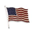 14ct White Gold American Flag Lapel Pin 14.5x14mm Color Jewelry Gifts for Men