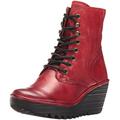 FLY London Womens Ygot Engineer Boot, Dark Brown Rug, 36 EU US, Red (Red 021), 8 UK