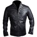 Men’s Superman Man of Steel Black Biker Leather Jacket | S Logo Men Leather Jacket (X-Large, Black Real Leather Jacket)
