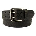 38-42 inch (L), Black, American Style Leather Duty Belt 1.5 inch Wide (4cm) MADE IN UK - Basket Weave Print (BD-0080-38)