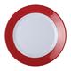 Olympia Kristallon Gala Colour Rim Melamine Plates Set 230 mm / 9 inch (Pack of 6), Red & White - Ideal for Use in Hospitals, Schools & Care Nursing Homes - Dishwasher Safe, DE601