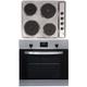 SIA 60cm Stainless Steel Single Electric Fan Oven & 4 Zone Electric Solid Plate Hob