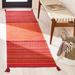 Orange/Red 27 x 0.25 in Indoor Area Rug - World Menagerie Bokard Striped Handmade Flatweave Cotton Area Rug Cotton | 27 W x 0.25 D in | Wayfair