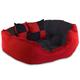 dibea DB00410 Hundebett - Hundekissen, Hundesofa abwischbar mit Wendekissen, 65 x 50 x 20 cm, rot/schwarz