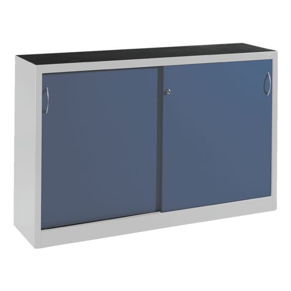 CP Stahlschrank mit Schiebetüren 160 x 100 cm blau, 160x100x60 cm Image