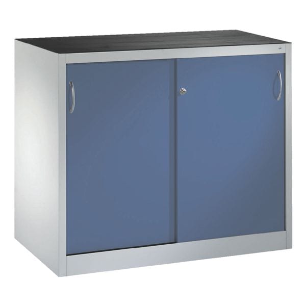 CP Stahlschrank mit Schiebetüren 120 x 100 cm blau, 120x100x60 cm Image