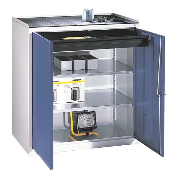 CP Stahlschrank mit Flügeltüren 100 x 100 cm blau, 100x100x50 cm Image