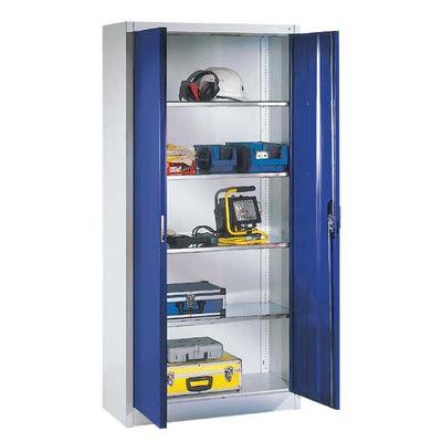 CP Stahlschrank mit Flügeltüren 120 x 195 cm blau, 120x195x50 cm