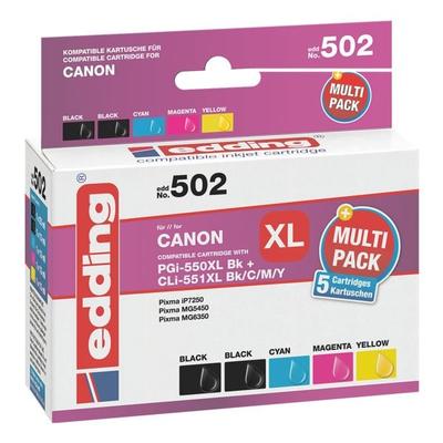 Edding Tintenpatronen-Set ersetzt Canon »PGI-550XL BK / CLI-551XL BK/C/M/Y« schwarz Image