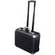 ALUMAXX 45167 Business Trolley Galaxy, Trolleykoffer Aluminium, Reisekoffer mit Schloss, Businesstrolley mit Overnight Fach, Alu Koffer mit Inlay für 13" Geräte, schwarz matt, Koffer 37 x 46 x 20 cm