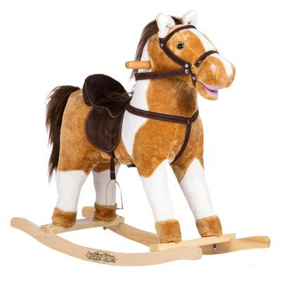 Rockin' Rider Turbo Rocking Horse in Brown/White, Size 25.2 H x 11.81 W x 29.13 D in | Wayfair 5-20450M