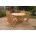 Rosecliff Heights Farnam 4 Piece Teak Outdoor Dining Set Wood/Teak in Brown/White | 29 H x 47 W x 47 D in | Wayfair ROHE4547 40977673