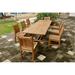 Rosecliff Heights Farnam 9 Piece Teak Outdoor Dining Set Wood/Teak in Brown/White | 29 H x 118 W x 39 D in | Wayfair ROHE4651 40977946