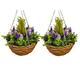 Selections Pack of 2 Artificial Hanging Baskets (Lavender)