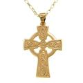 Alexander Castle Solid 9ct Gold Celtic Cross Necklace for Women - Gold Cross Necklace Pendant with 18" 9ct Gold Chain & Jewellery Gift Box - 30mm x 20mm