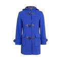 De La Creme - Royal Blue Womens Wool & Cashmere Winter Hooded Duffle Coat Size 10 38