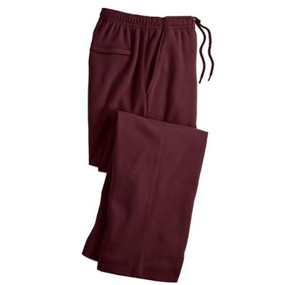 Haband Mens Open-Hem Fleece Pants, Burgundy, Size 3XL M (29-30)