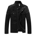 WenVen Men's Outdoor Lightweight Windbreaker Jacket Casual Cotton Coat Multi Pockets Jacket Classic Full-Zip Jacket Black M
