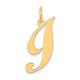 14ct Yellow Gold Solid Polished Laser cut Small Fancy Script Letter Name Personalized Monogram Initial I Charm Pendant Necklace Jewelry Gifts for Women