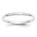 Platinum Solid Polished Half Round Engravable 2mm Half Round Wedding Band Ring Size N 1/2 Jewelry Gifts for Women