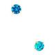 14ct Yellow Gold December Blue 3mm Round CZ Cubic Zirconia Simulated Diamond Basket Set Earrings Jewelry Gifts for Women