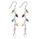 Franki Baker Long Peridot, Garnet, Iolite, Citrine & Rose Quartz Gemstone Drop Leaf Earrings. Sterling Silver. Length: 9cms