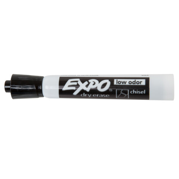 Expo 1920940 Black Low-Odor Chisel Tip Dry Erase Marker - 36/Pack