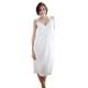 Cottonreal 'Helga' 100% Cotton Lawn White Strappy Nightdress XS-XL (XL (UK 16/18))