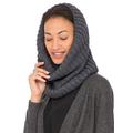 Merino Knitted Infinity Snood Scarf Charcoal(Size: One size)