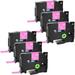 GREENCYCLE 6PK Compatible for Brother TZ TZe TZe-MQP35 TZ-MQP35 12mm 5m White on Berry Pink Laminated Label Tape for P-touch Label Maker