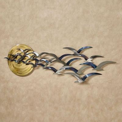 Seabirds at Sunset Wall Sculpture Multi Metallic ,...