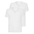 Calvin Klein Herren T-Shirts Kurzarm V Neck V-Ausschnitt, Weiß (White), XL