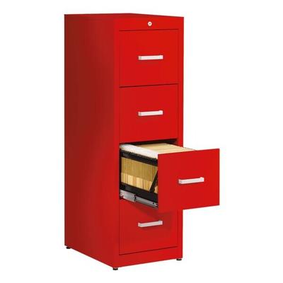 mauser Hängeregistraturschrank A4 quer einbahnig mit Dämpfung rot, 43.4x135x60 cm