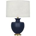Atlas Matte Midnight Blue and Modern Brass Table Lamp