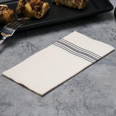 Hoffmaster FP1112 15 1/2" x 15 1/2" FashnPoint White/Black Dishtowel Print Dinner Napkin - 800/Case