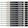 Parker Gel Rollerball Refill for Roller Ball Pens Medium Point Black Ink 12-Total refills