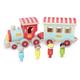 Indigo Jamm Sammy Steam Train, Classic Wooden Toy Steam Engine and Passenger Carriage with Removable Roof and Characters