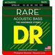 DR Strings RPB545 45-125 Medium Set Handmade Rare Coated 5-String Bass Strings