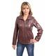 Womens Classic Zip Up Real Leather Jacket Ladies Semi Fitted Lambskin Coat Julia Brown (14)