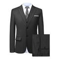 Hanayome Men's 3 Pc Black Business Suit Formal Tuxedo Casucal Separate Pant Set -Black 40