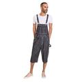 Uskees Mens Denim Dungaree Shorts Indigo Mens Bib Overall Shorts Relaxed Fit, Blue, 38W