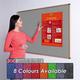 Wonderwall Fully Fire-Retardant Notice Board - Oak Effect Aluminium Frame - 120 x 90cm with Fixings, 8 Colours to Choose from (Grey)