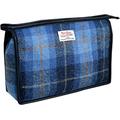Vagabond Bags Harris Tweed Blue Check Large Holdall Bag Kulturtasche, 28 cm, Blau (Mid Blue)