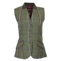 Walker & Hawkes - Ladies Tweed Margate Waistcoat Gilet Back Belt - Pink Stripe - 10