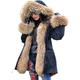 Roiii UK Women Faux Fur Thick Hood Parka Jacket Camouflage Winter Coat Size 8-20 (16-18, 201701 Black)